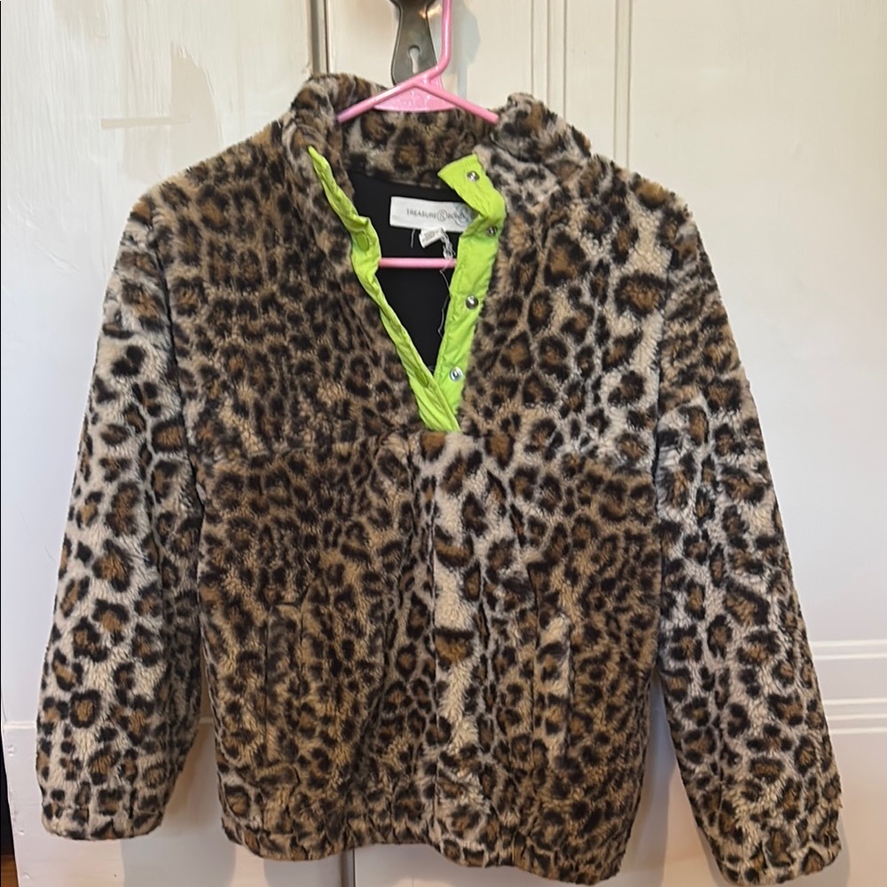 Treasure & Bond Leopard Fleece Jacket